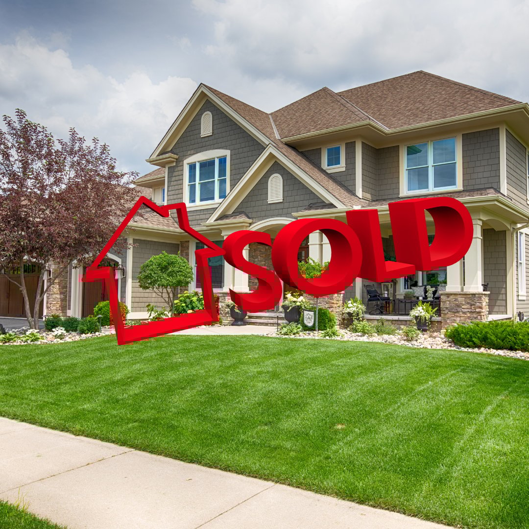 Tan Home with a Red Sold Sign across it in North Fort Worth by Carter Signature Properties after successful home relaunch plan — Haslet, Keller, Alliance area.