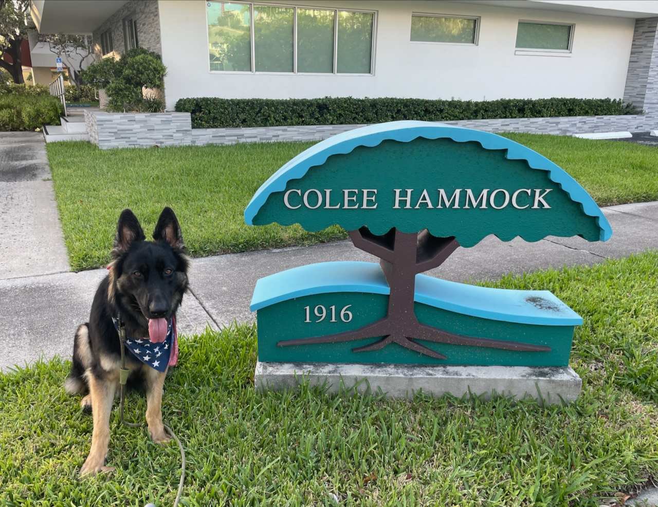 Colee Hammock monument sign with truffle