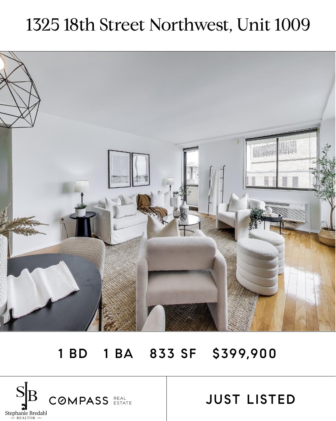 Just Listed: 1325 18th St NW, Unit 1009 Washington, DC 20036