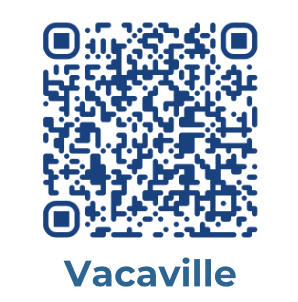 A QR code with the text "Vacaville" below it.