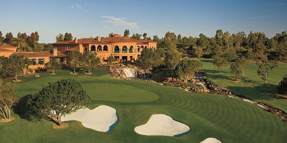 luxurious golf course and clubhouse