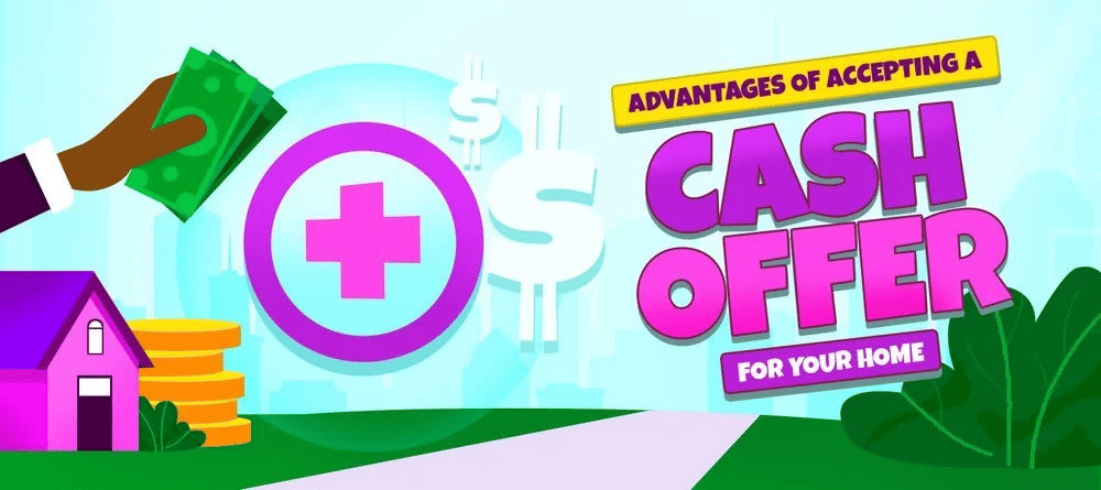 Illustration about the advantages of accepting a cash offer for your home.