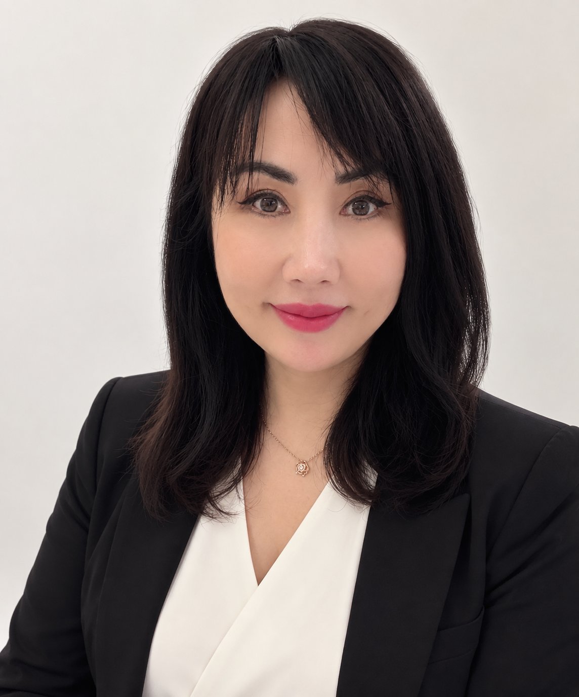 Elisa Howe in a black blazer and white blouse.
