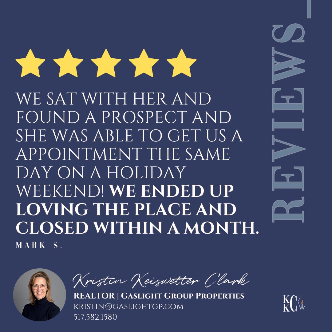 "We sat with her and found a prospect and she was able to get us a appointment the same day on a holiday weekend! "