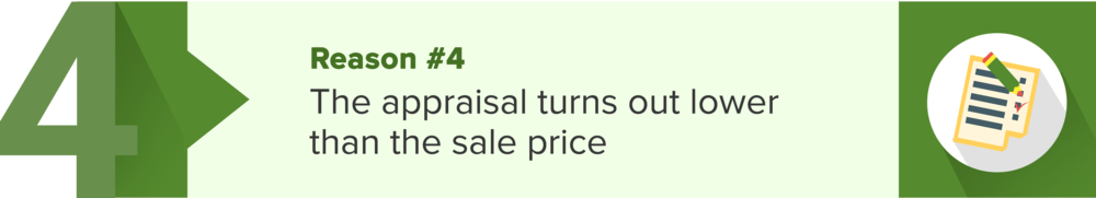 Reason #4: The appraisal turns out lower than the sale price.