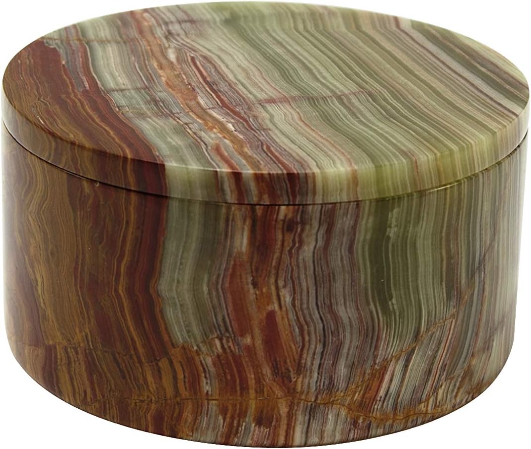 Circular Marble Keepsake Boxes 