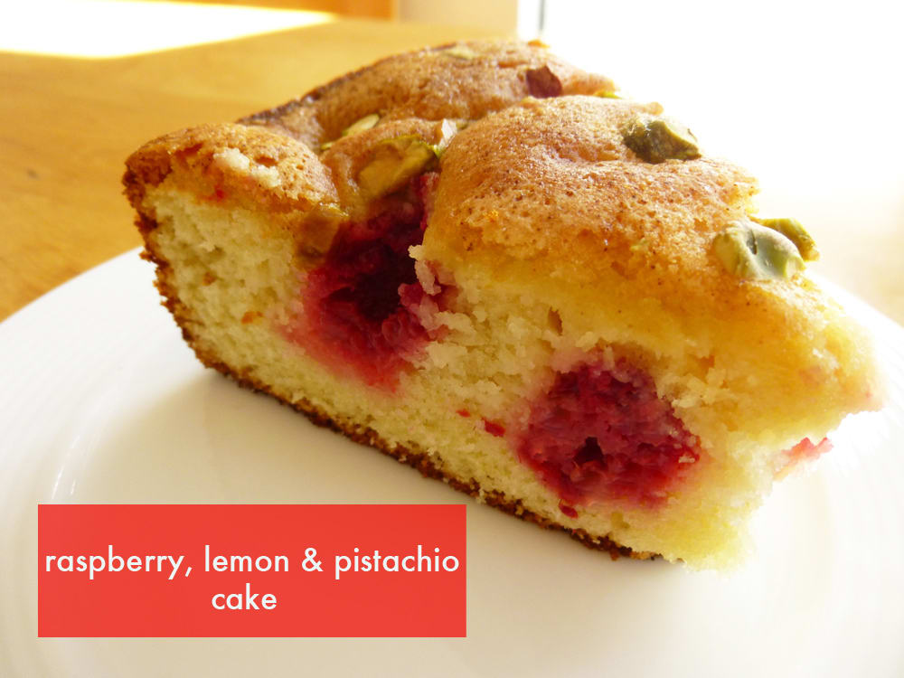 Delish Dessert | Raspberry, Lemon & Pistachio Cake