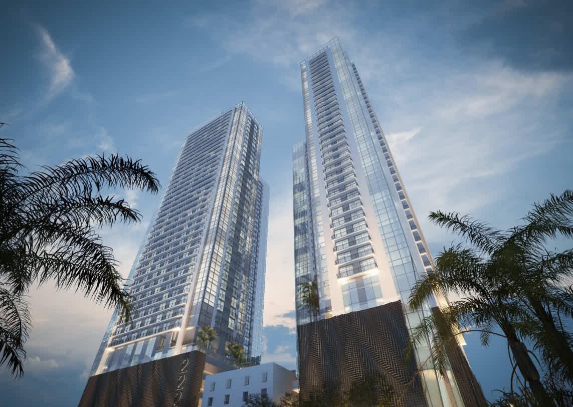 July 2024 - First Glass Installed at 448-Foot Tower Under Construction in Downtown Miami