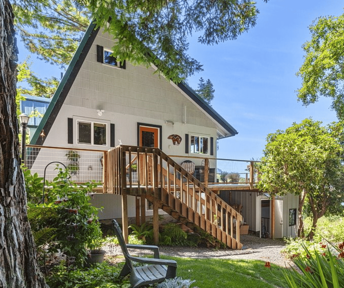 Sold modified A-frame home at 291 Fir St in Wheeler Oregon with Nehalem River and ocean views