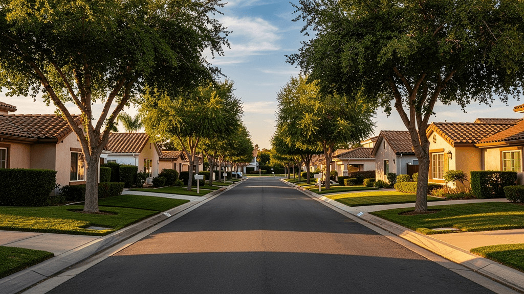 Tree-lined residential street with single-family homes in Northridge California - San Fernando Valley neighborhood guide