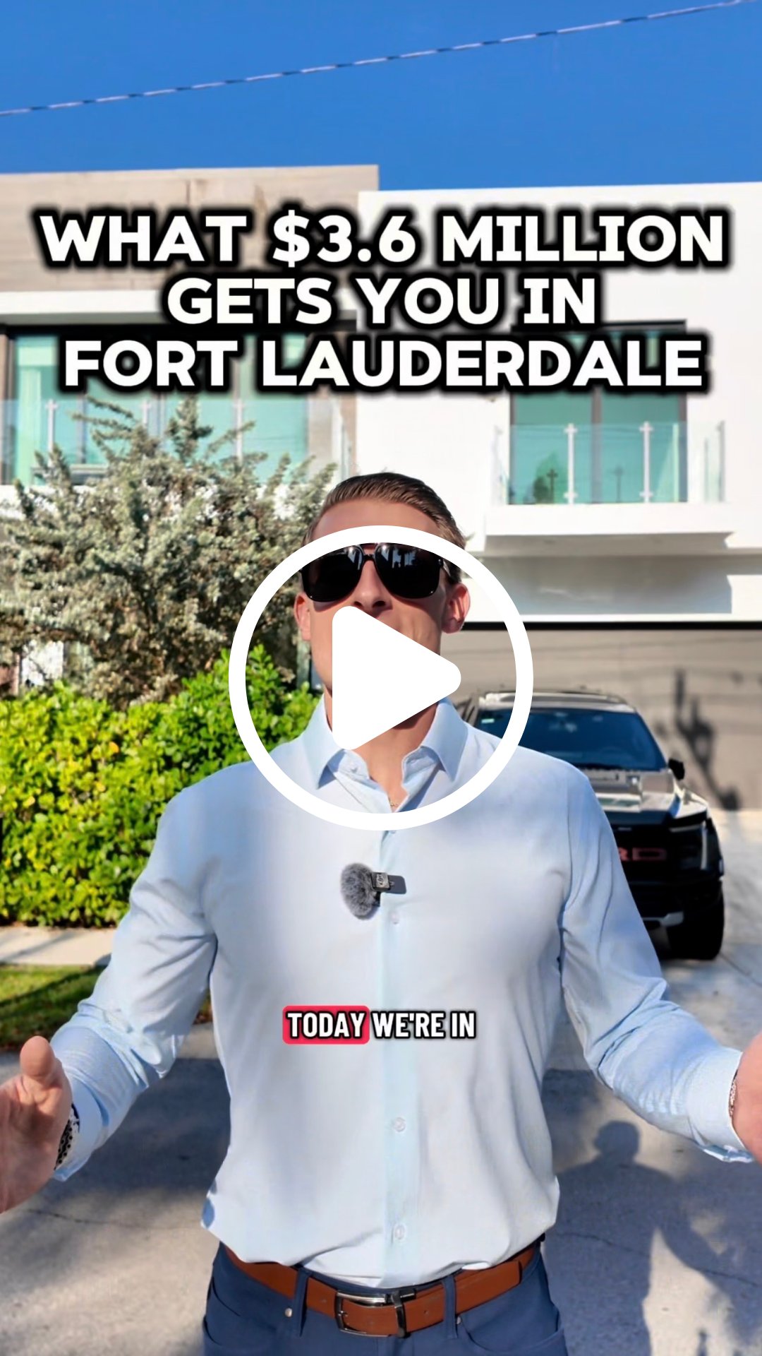 $3.6 million Fort Lauderdale home tour thumbnail featuring a presenter in front of a modern house.