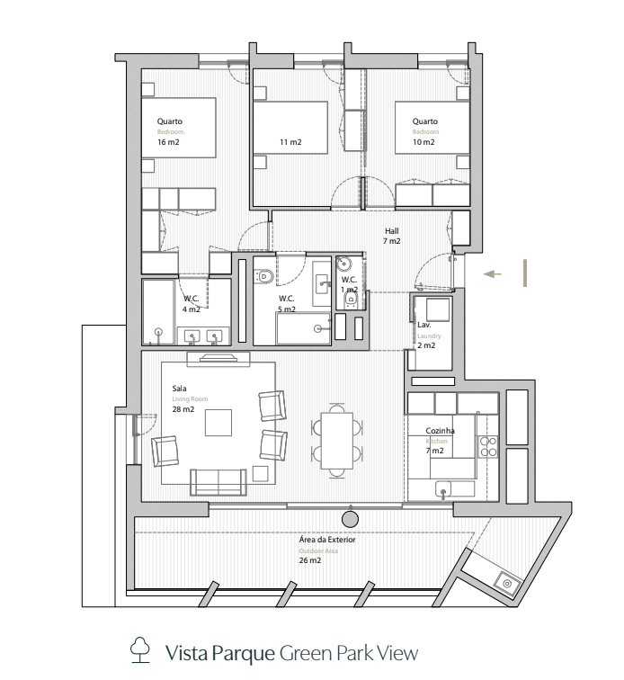 Elegant Park-View Apartment with Expansive Balcony in Coimbra