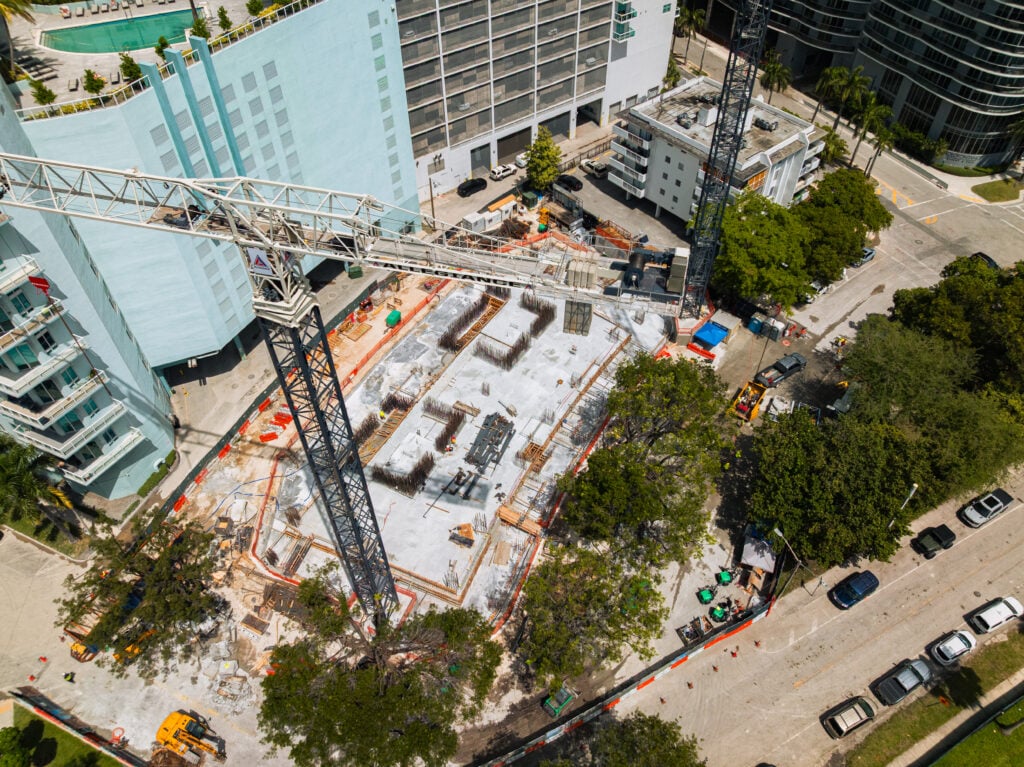 Edge House Miami Completes Foundation Pour, Begins Vertical Construction