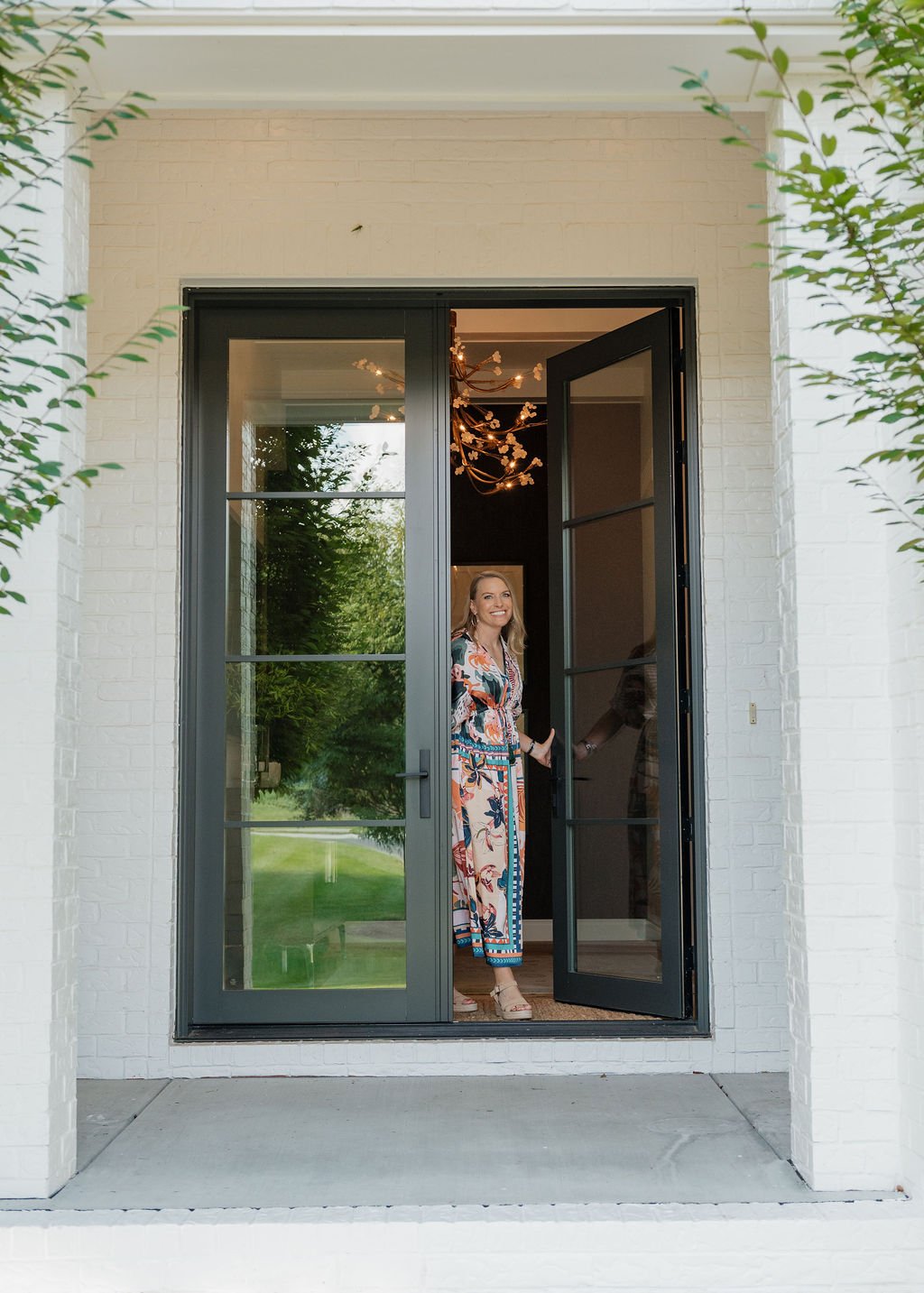 Inviting entrance to a home in Bloomington, Indiana