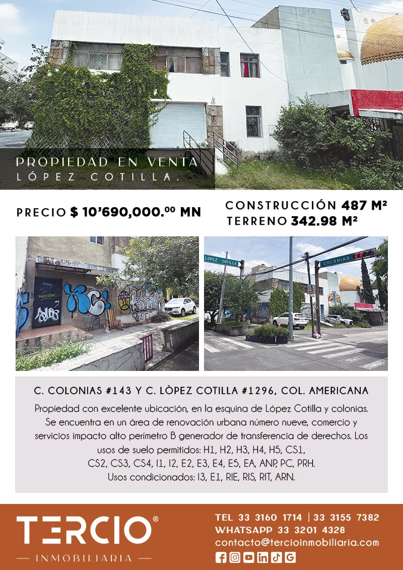 Propiedad en Venta en Col. Americana $10'690,000.00 MN