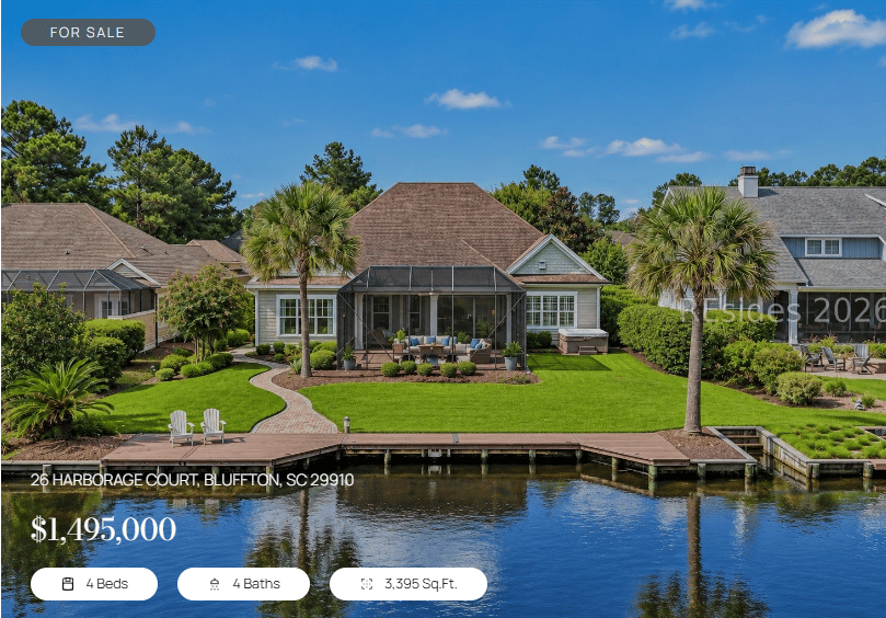 BOAT-OUT-THE-BACK-DOOR LIFESTYLE AT 26 HARBORAGE CT. BLUFFTON, SC 29910 IN HAMPTON LAKE