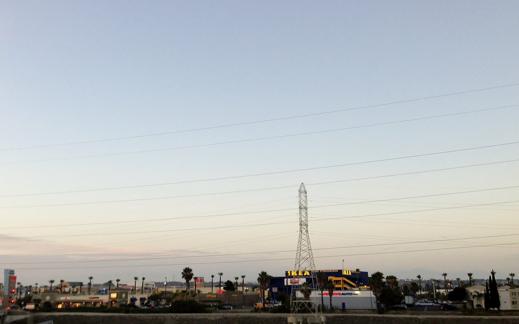 Evening view of the SouthBay Pavilion area in Carson, photographed in 2014