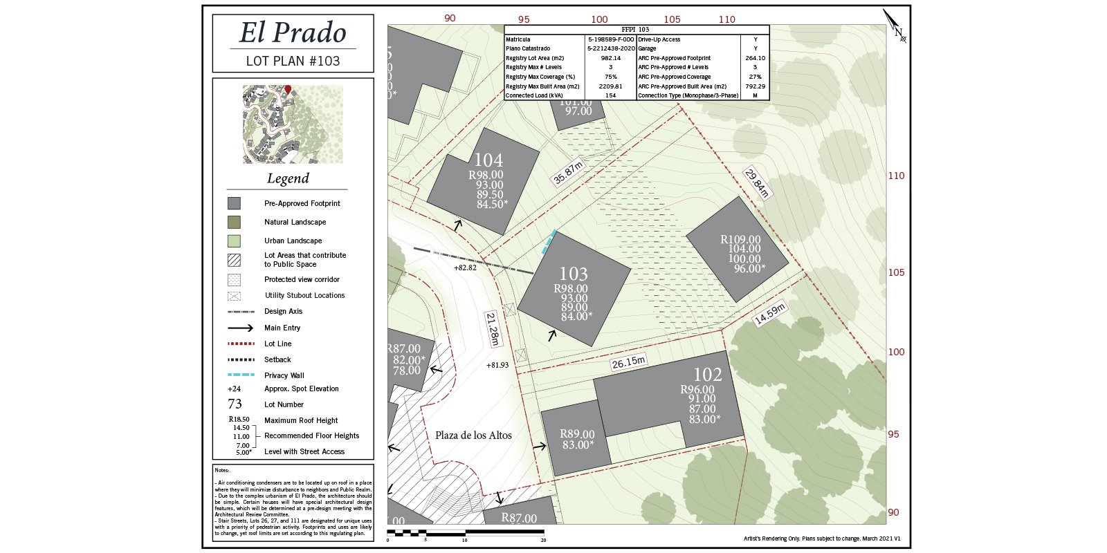 Lot 103 Avenida de Los Altos | Panoramic Ocean-View Lot in El Prado – Build Your Dream Home in Las Catalinas