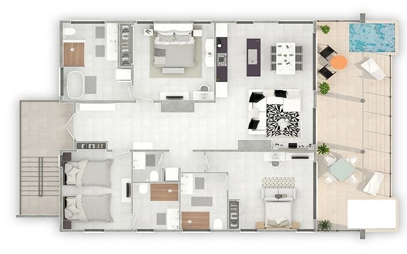 Tranquility Beach - Penthouse Villa 