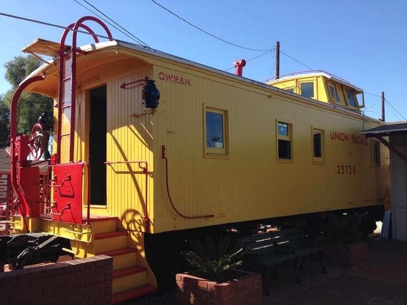 1910 Union Pacific caboose on display at Lomita Railroad Museum