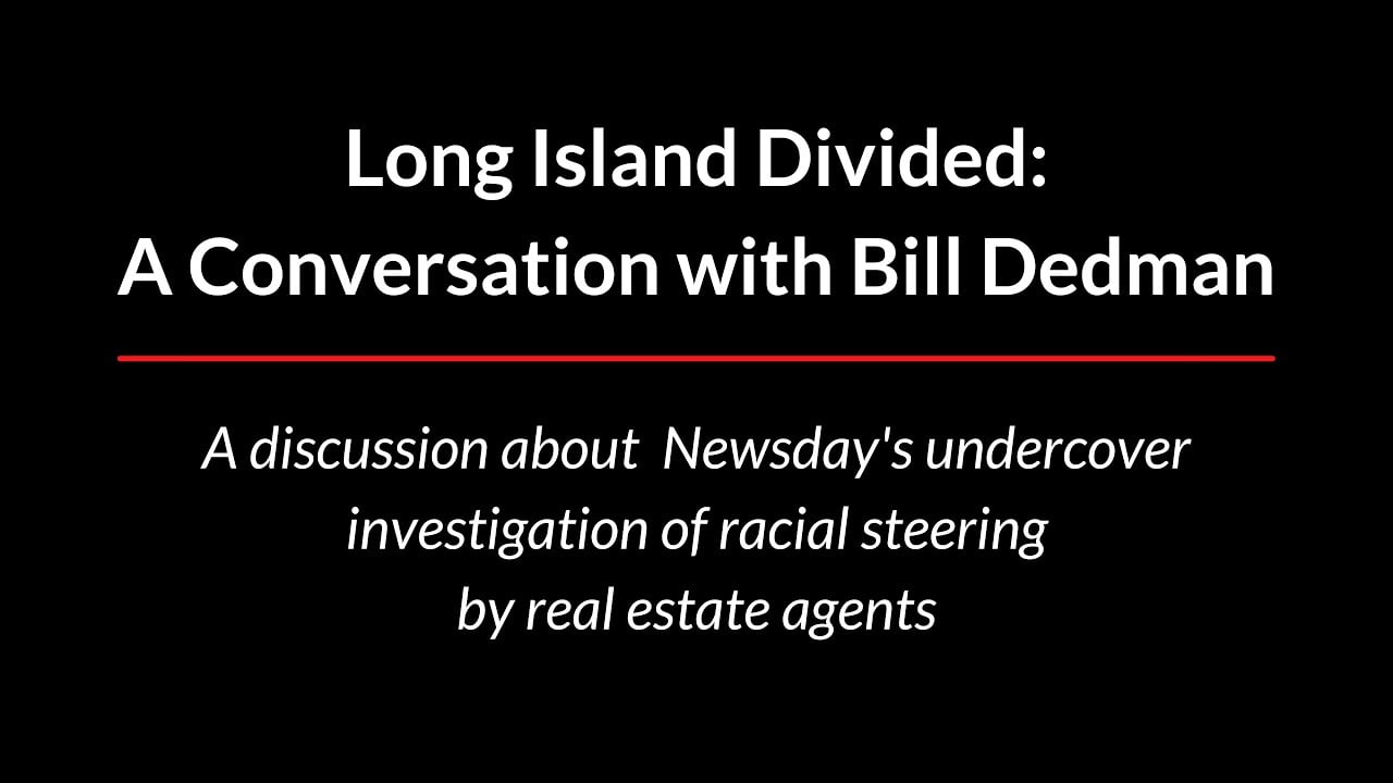 GPAR Presents - Long Island Divided: A Conversation with Bill Dedman - 9/23/2020