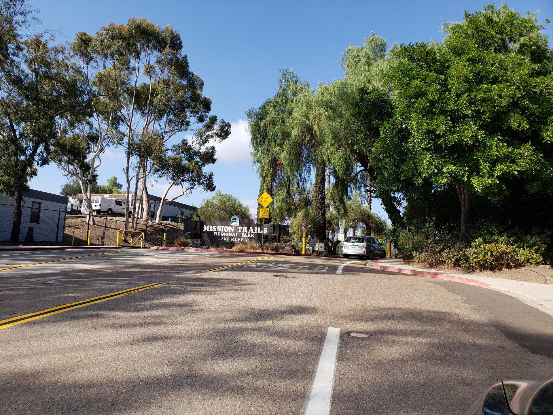 Kiowa Drive entrance to Lake Murray and Mission Trails Regional Park in La Mesa, photographed October 2018