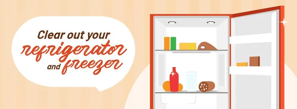 Thanksgiving tip: clear out your refrigerator and freezer, shown beside an open refrigerator.
