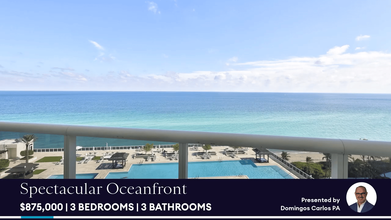 Spectacular Oceanfront, $875,000, 3 bedrooms, 3 bathrooms; presented by Domingos Carlos PA.