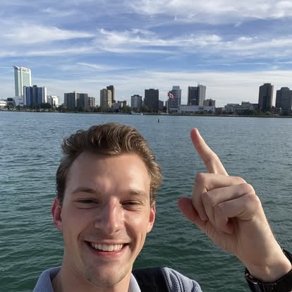 Aaron exploring the waterfront