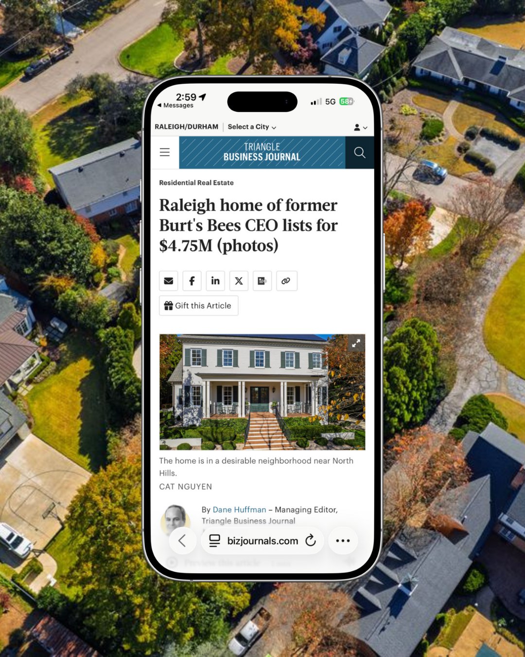 Raleigh home of former Burt's Bees CEO lists for $4.75M