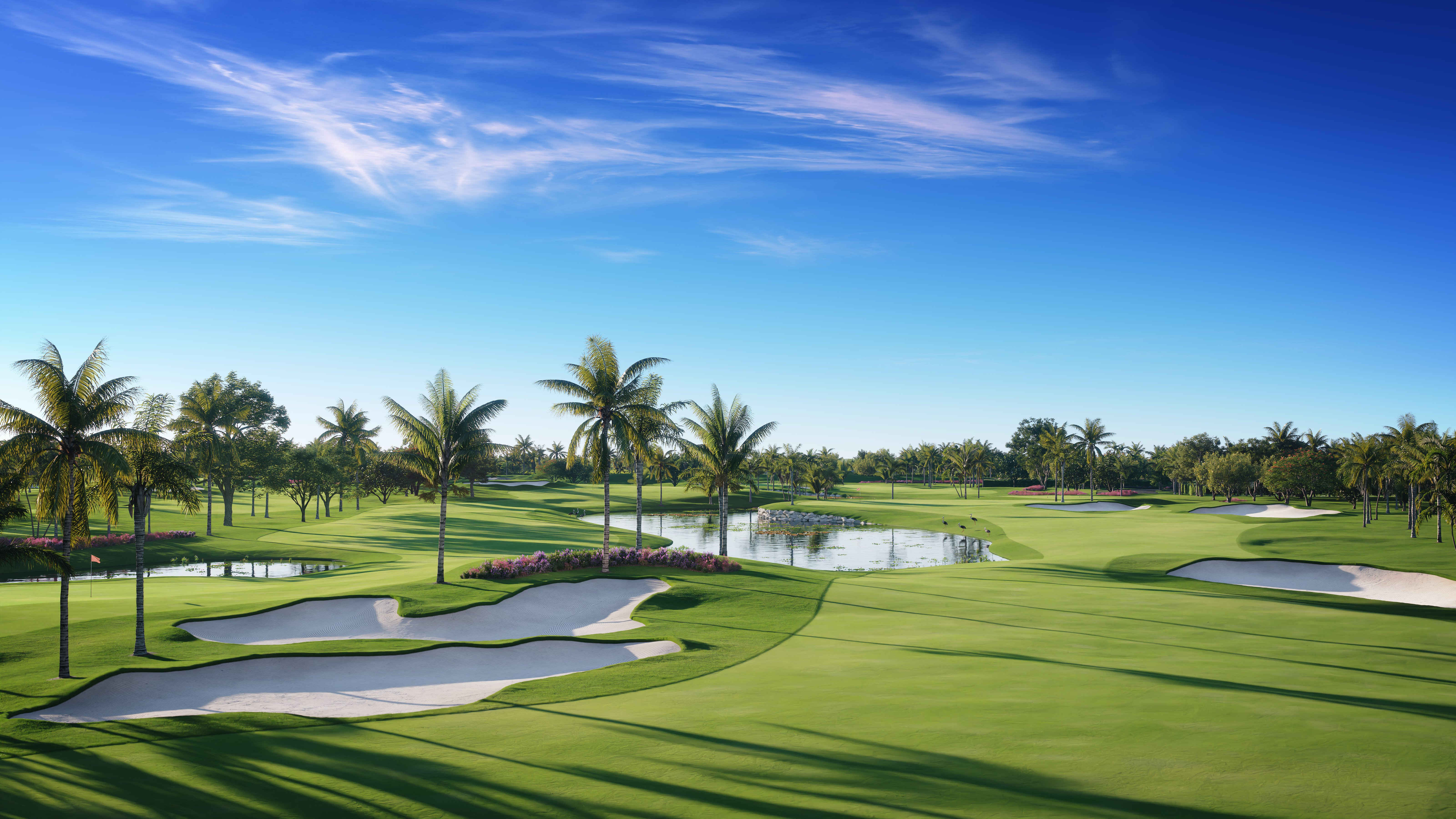 Rendering of a fairway and bunkers on the Tom Fazio-designed golf course at Naples Beach Club