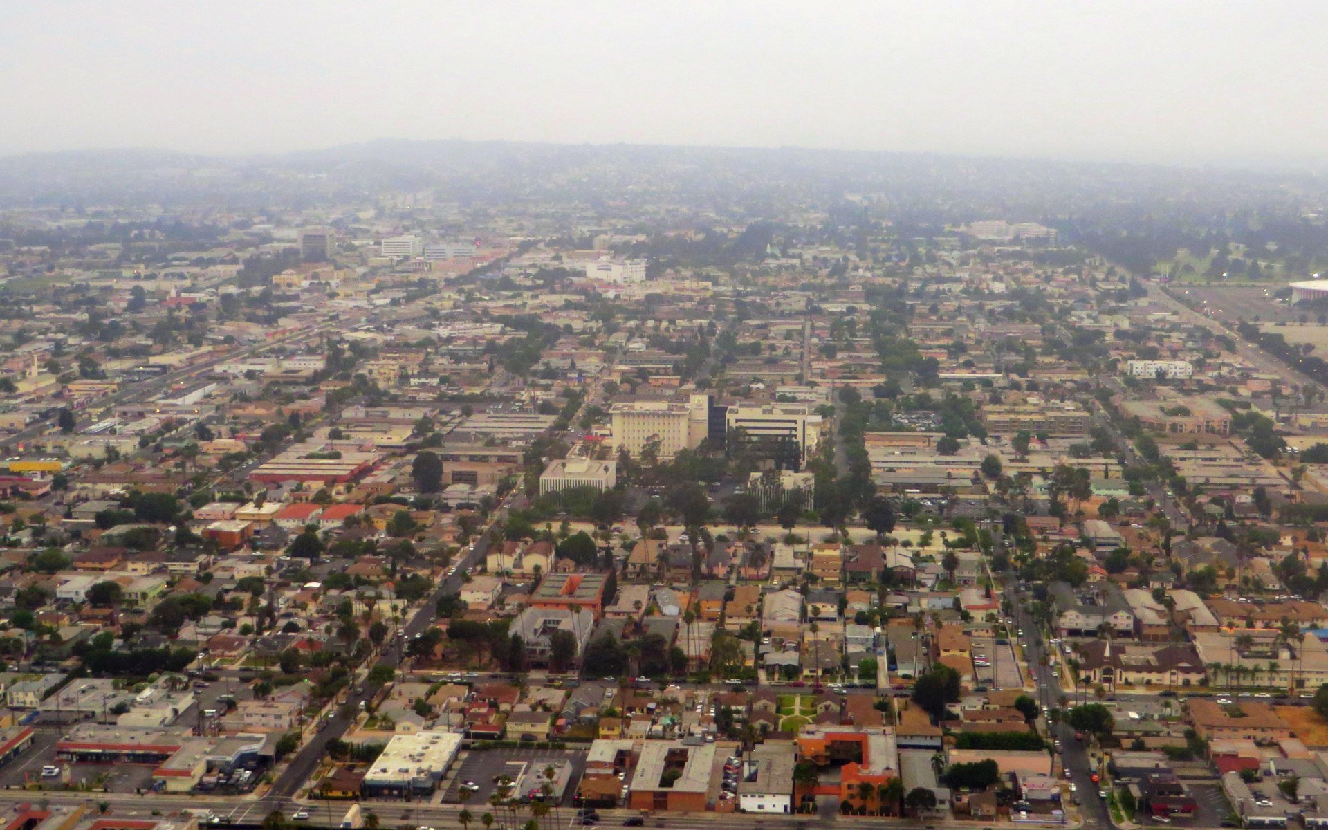 Inglewood residential blocks seen from the air, archival photograph from June 2014