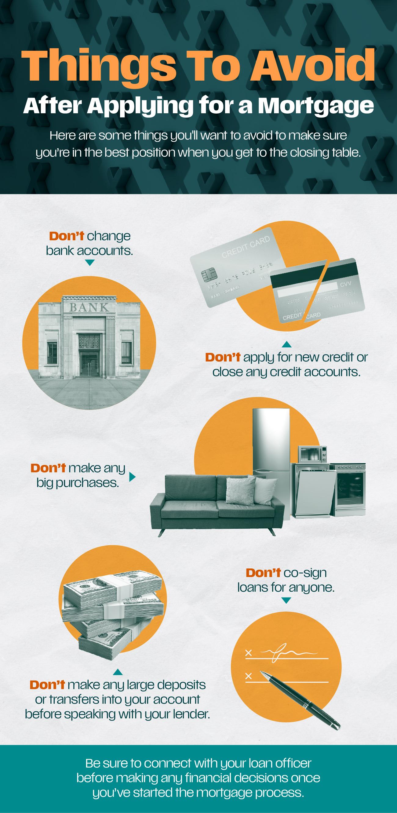 Things To Avoid After Applying for a Mortgage [INFOGRAPHIC]