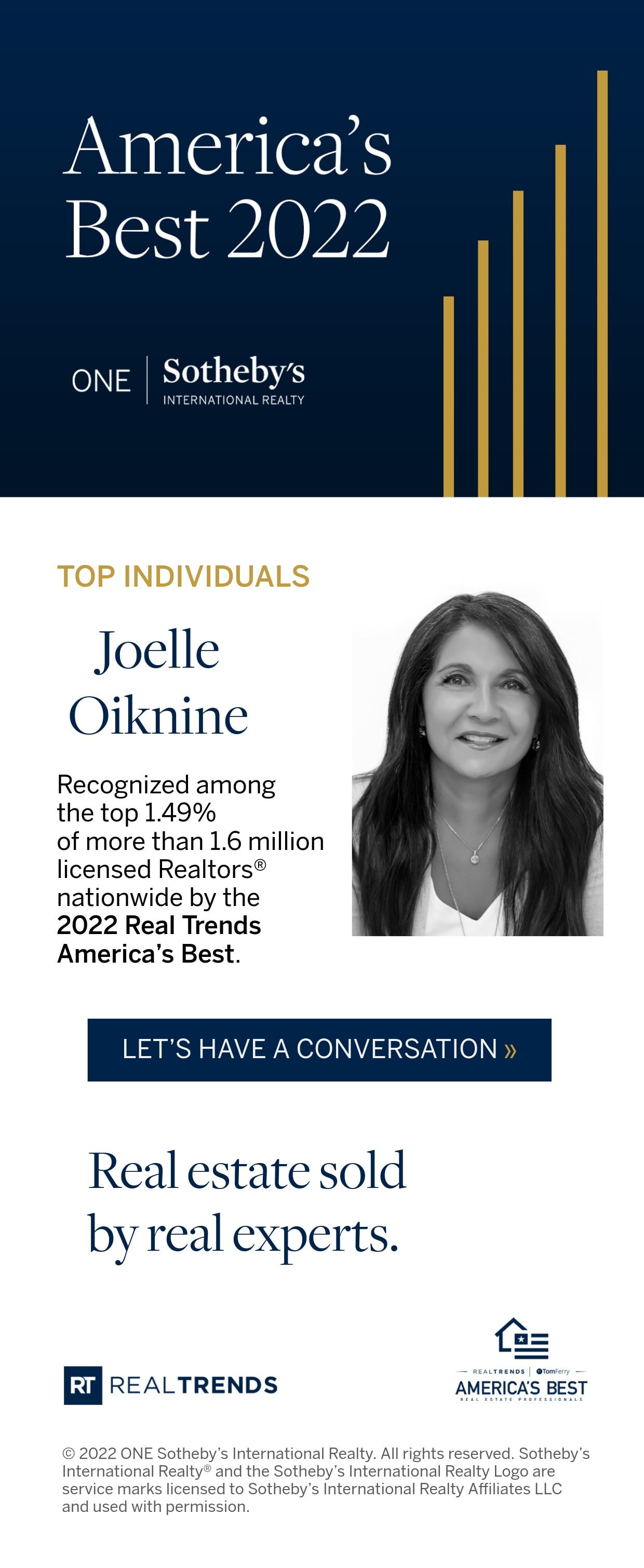 Named one of America's Best Realtors- top 1.49%