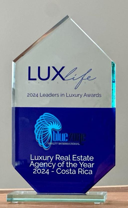 LuxLife names Blue Zone Realty International "Luxury Broker of the Year, Costa Rica"