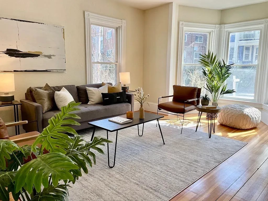 modern living space inside a city townhome