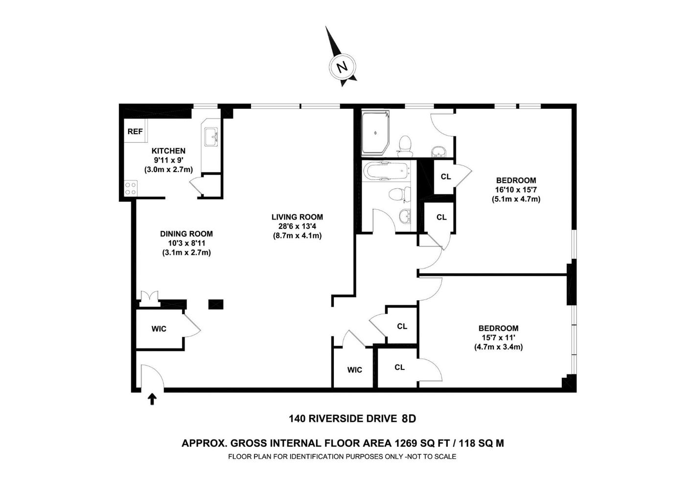 140 Riverside Dr, Unit 8D