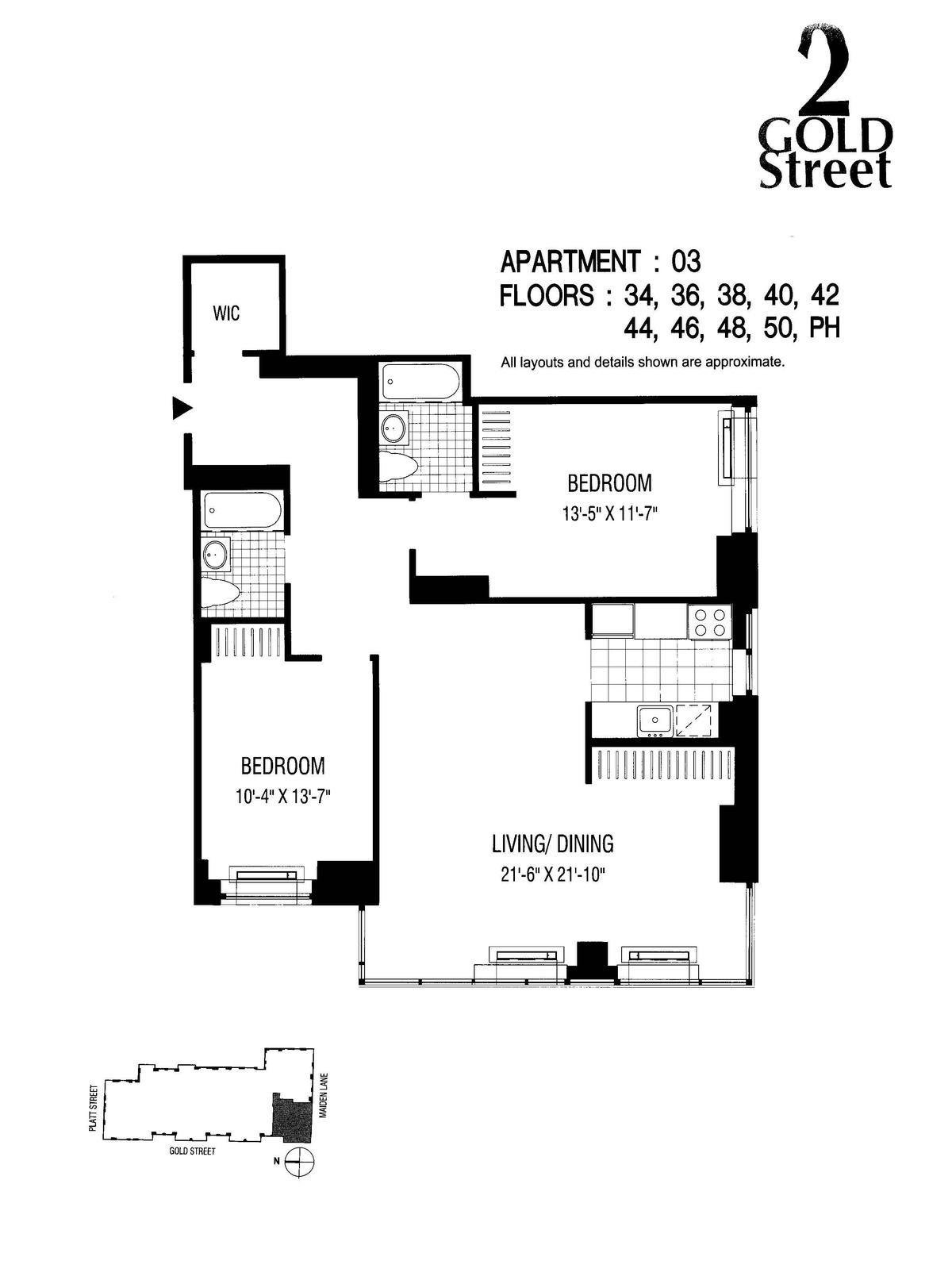 2 Gold Street, Apt 4803