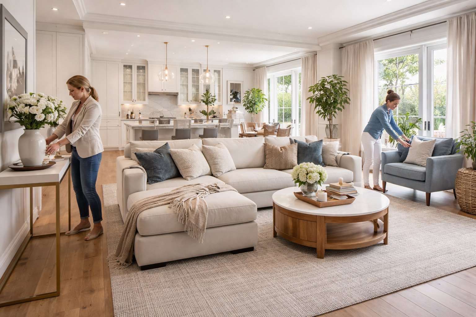 Homeowners preparing a Central Coast property for sale with minor updates and staging