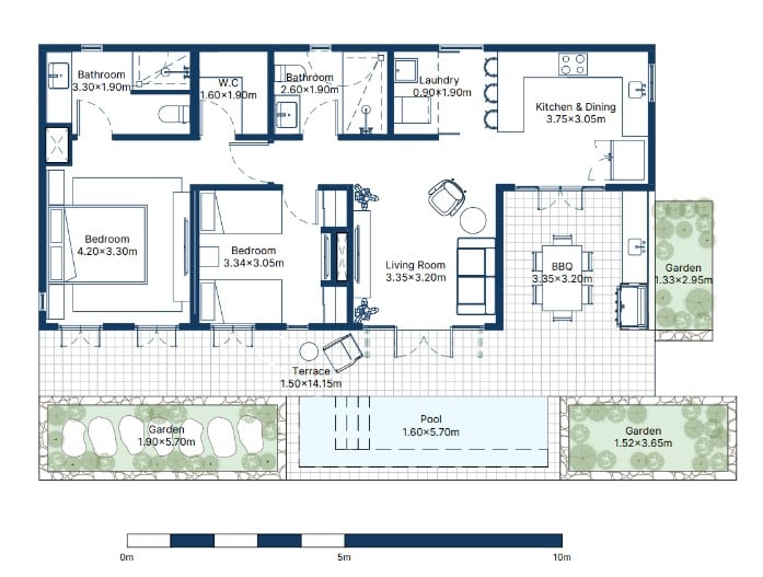 410212 Los Jardines | Modern 2-Bedroom Garden Flat in Los Jardines – Nature-Inspired Living at El Prado, Las Catalinas