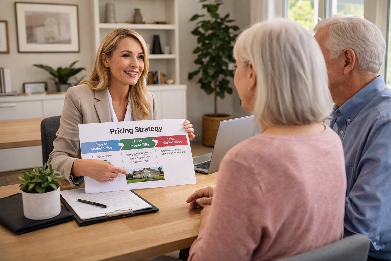 Real estate agent discussing pricing strategy for tenant-occupied home in San Luis Obispo County