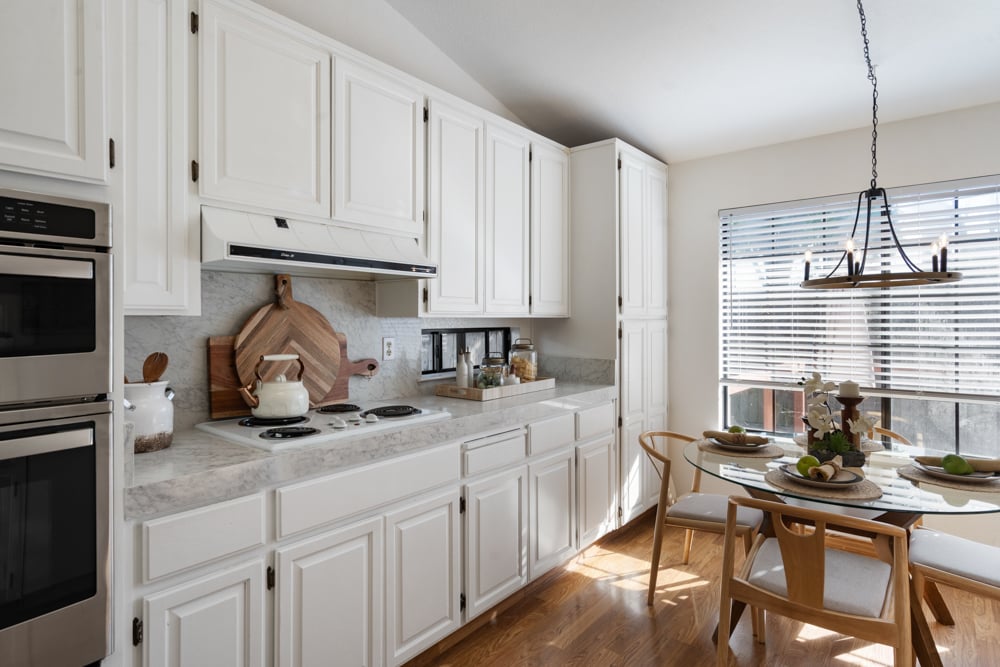 Functional kitchen layout with natural light in Petaluma single-level home