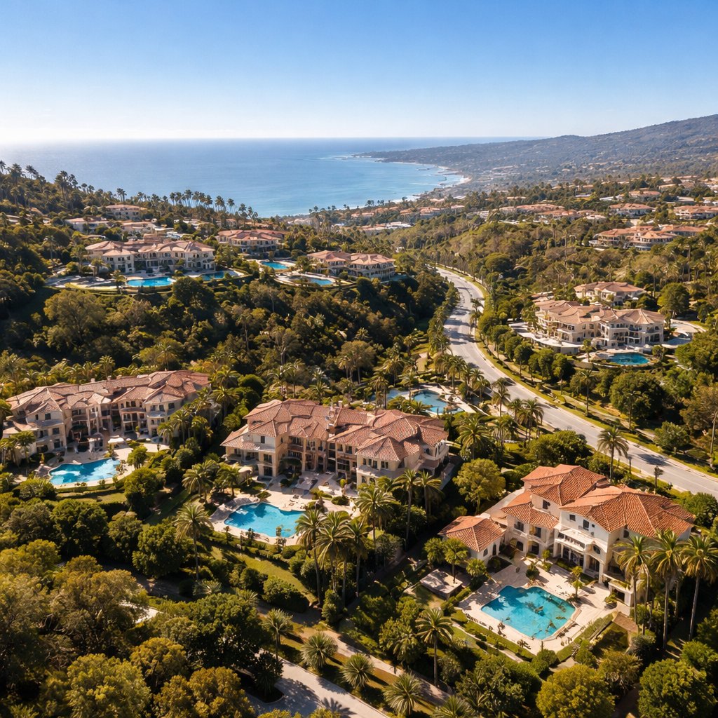 Guard-gated entrance and luxury estate homes at Bear Brand Ranch, Laguna Niguel CA