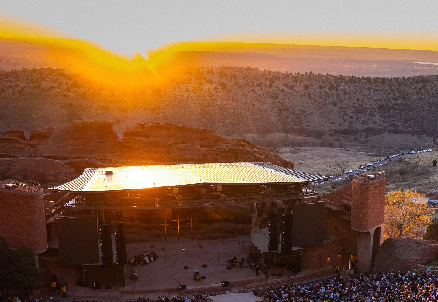 Red Rocks Park and Amphitheatre at sunset