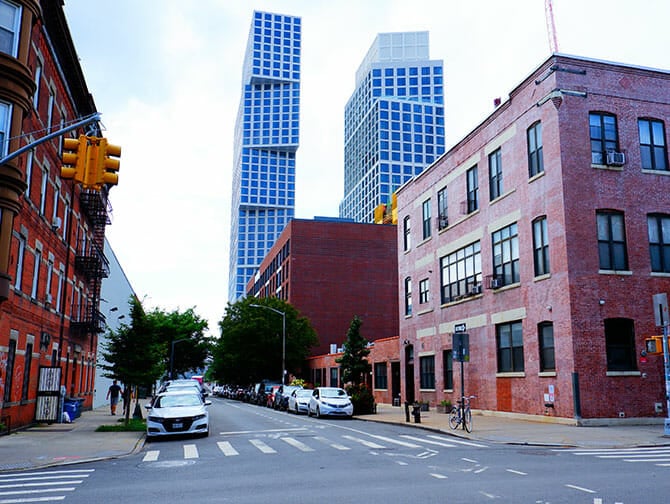 Greenpoint: Waterfront Towers and Low-Rise Row Homes