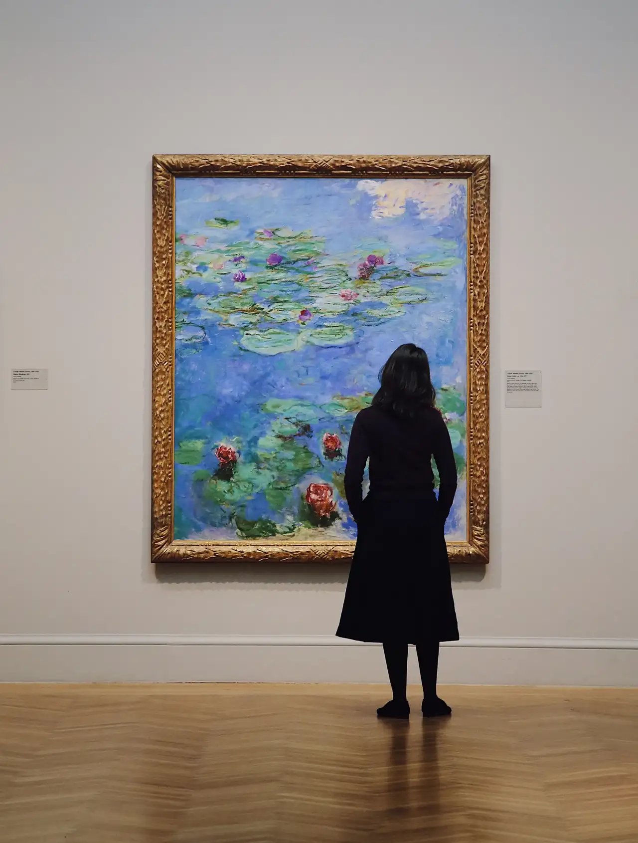 Water Lilies by Claude Monet on display in the European paintings gallery.
