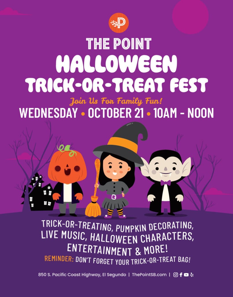 The Point Halloween Trick-or-Treat Fest, October 21, 10 a.m.–noon in El Segundo.