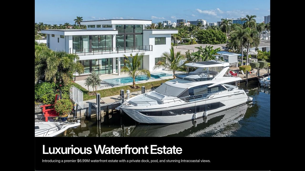 $6.99M Modern Waterfront Estate in Pompano Beach | Private Dock, Zen Design & Resort Living