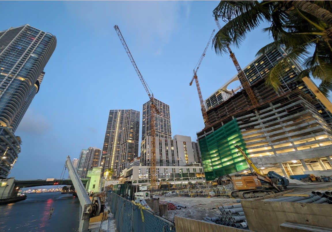 May 2024 - In Brickell, the First Crane Has Been Installed at the 75-Story Baccarat Residences Construction Site