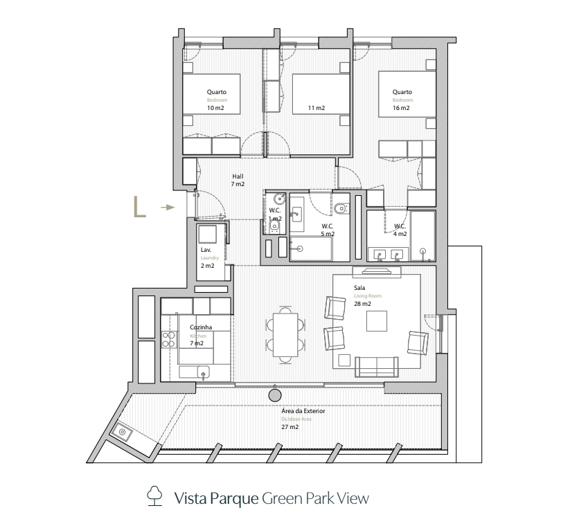Modern 2-Bedroom Apartment with Large Balcony and Contemporary Design